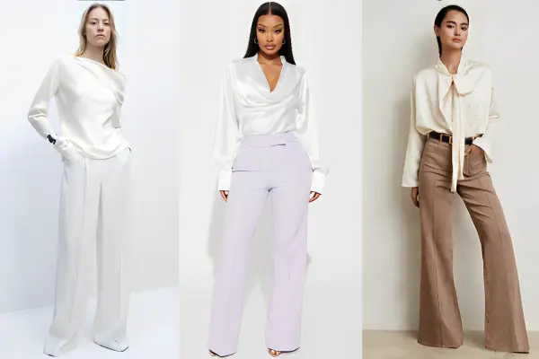 White Satin Blouse Outfits