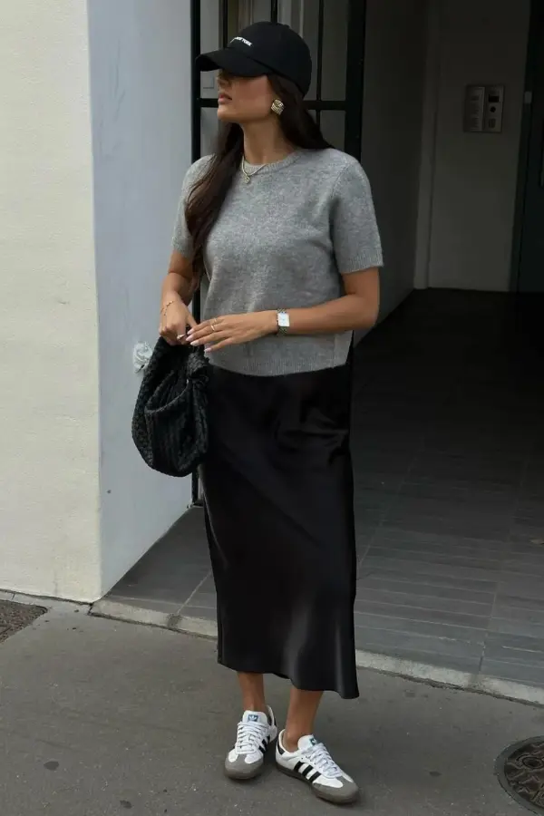 T Shirt Silk Skirt