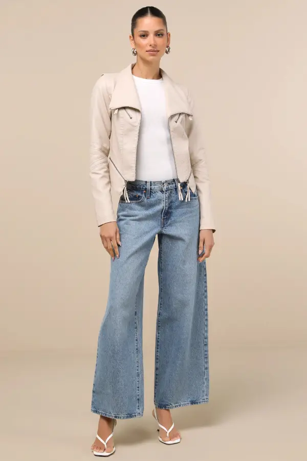 Vegan Leather Jacket Outfit Women