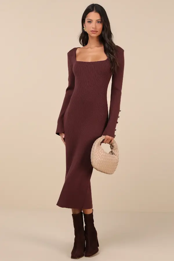Brown Sweater Dress Outfit