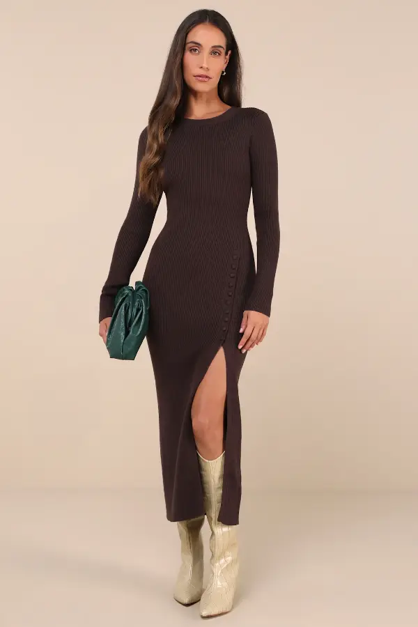 Brown Sweater Dress