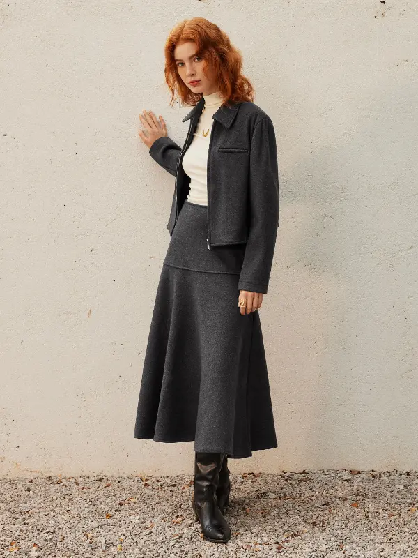 Fall Skirt Outfits With Boots