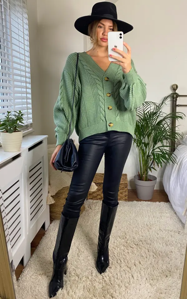 Green Cardigan Outfit