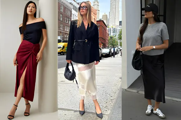 Stylish Silk Skirt Outfit Ideas