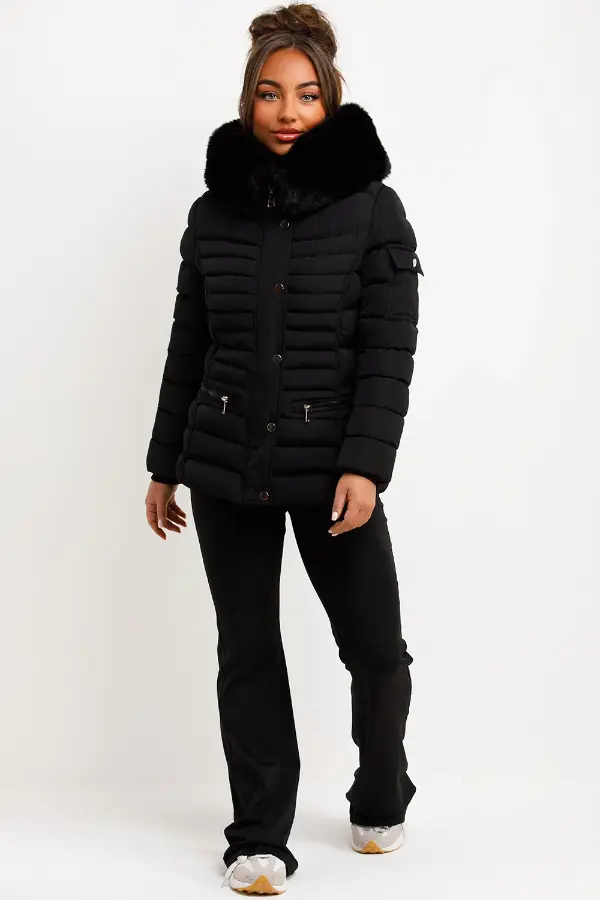 Black Puffer Jacket Outfit Winter