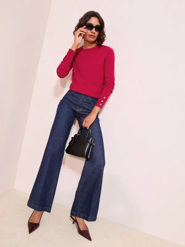 Hot Pink Sweater Outfit