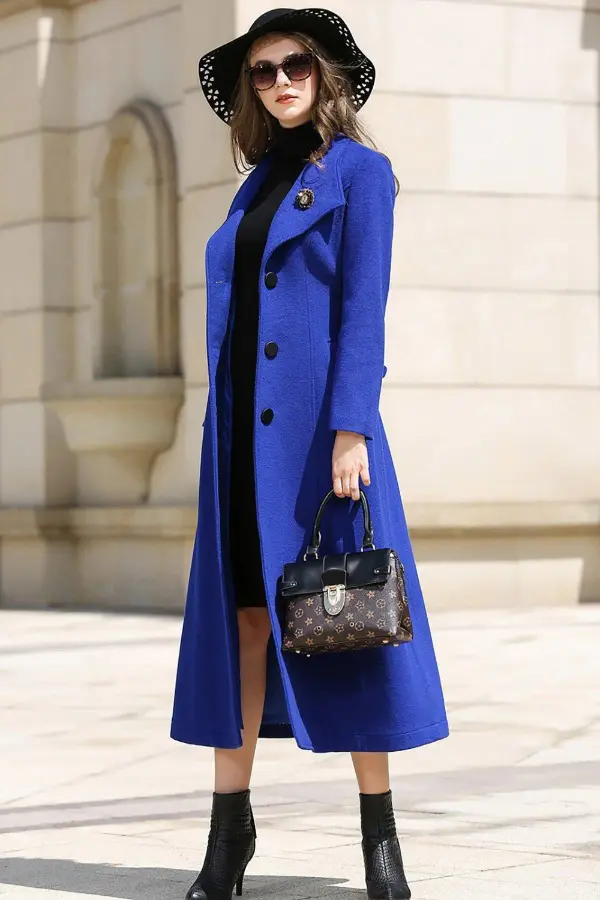 Long Blue Coat Outfit
