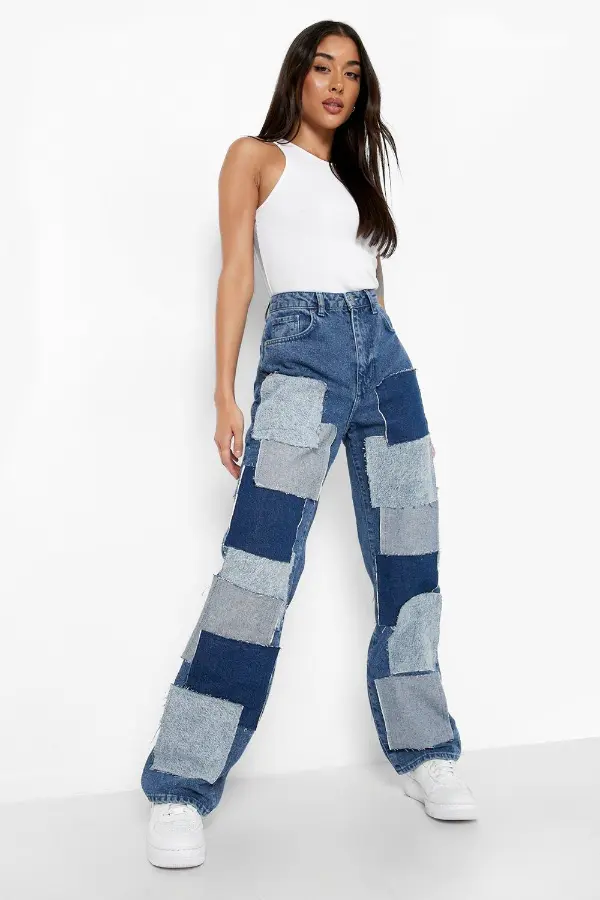 Patchwork Denim Jeans