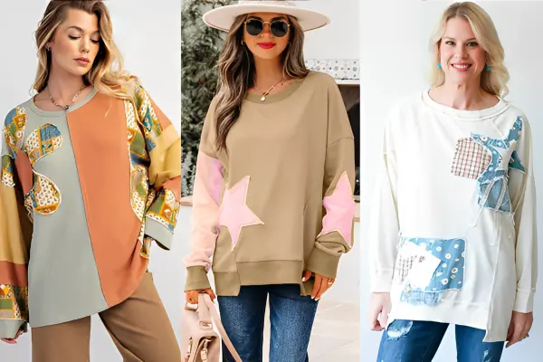 Patchwork Sweatshirt Women