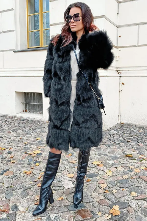 Black Fur Coat Outfit