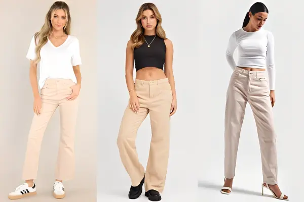 How to Style Beige Jeans Women