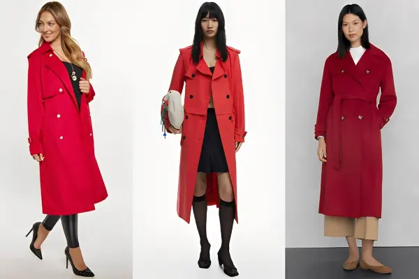 Red Trench Coat Outfits