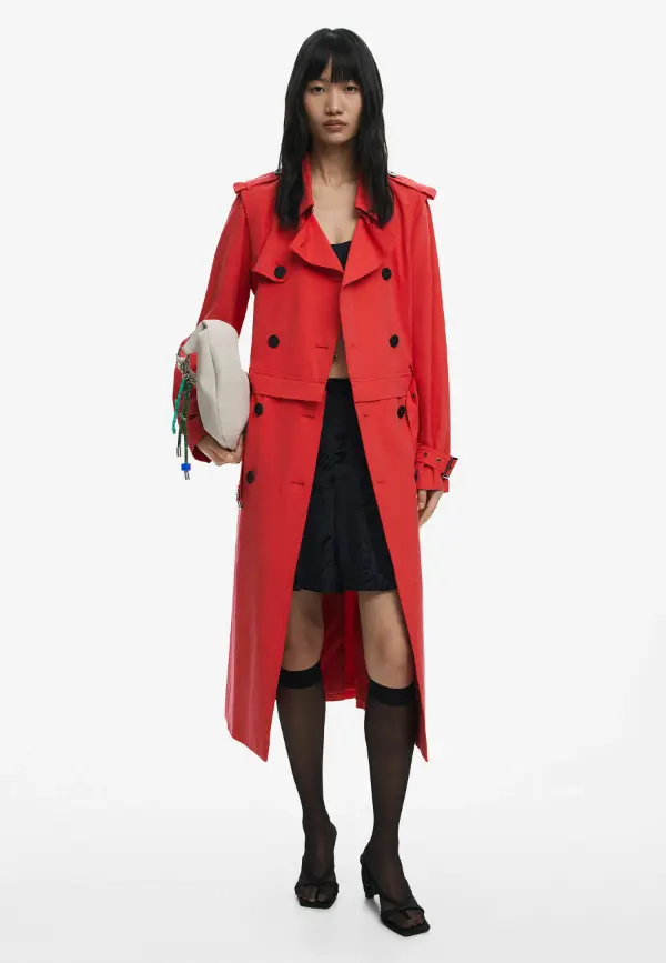 Red Trench Coat Street Style