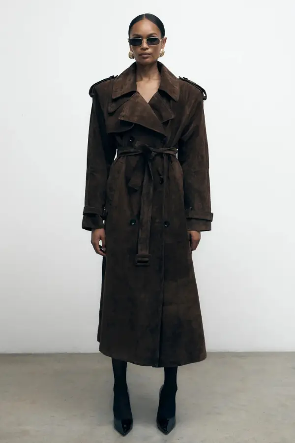 Suede Coat Outfit Winter
