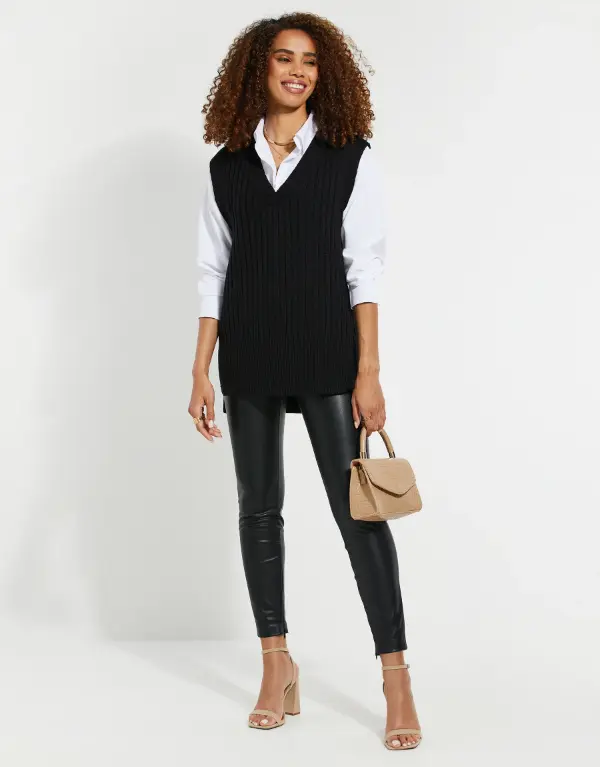 V Neck Sweater Vest Outfit