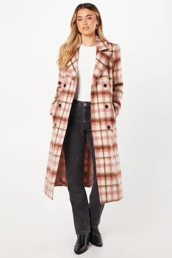 Check Coat Outfit Winter 