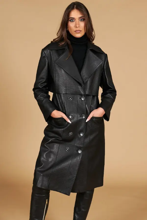 Black Leather Coat Outfit