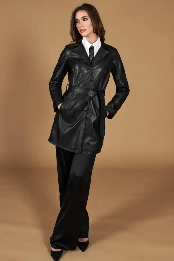 Black Leather Coat Women