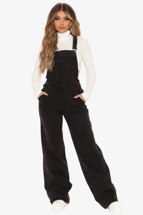 Black Overalls Outfit Winter