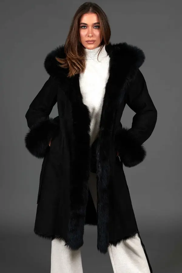 Black Shearling Coat