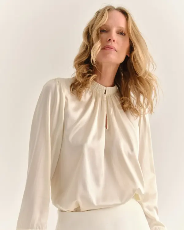 Cream Silk Blouse