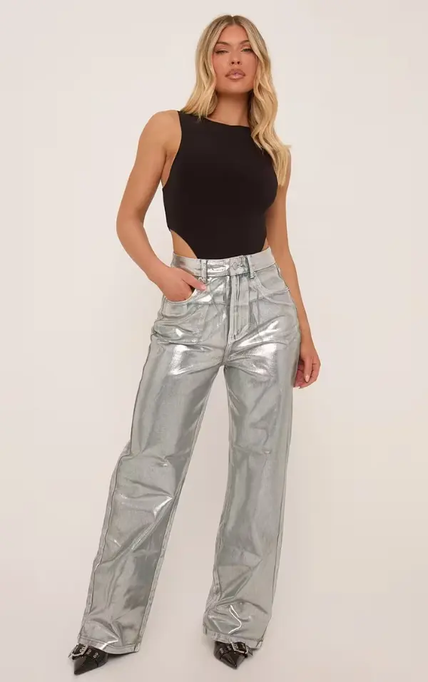 Metallic Silver Jeans Outfit