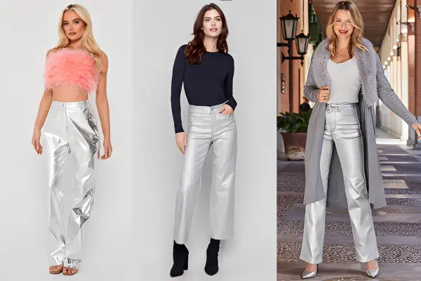 Silver Metallic Jeans Outfit Ideas