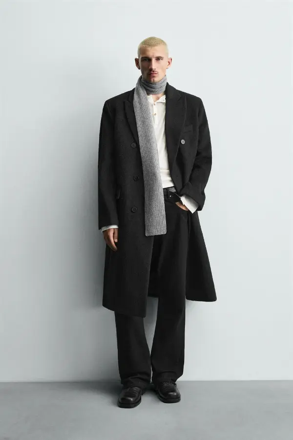 Men’s Long Black Coat Outfit