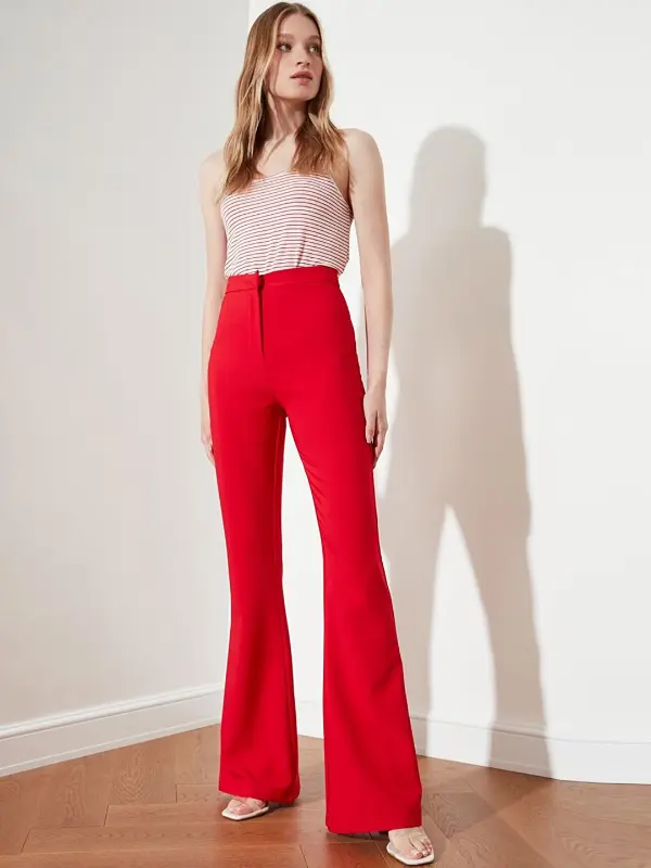 Red Flare Pants Outfit