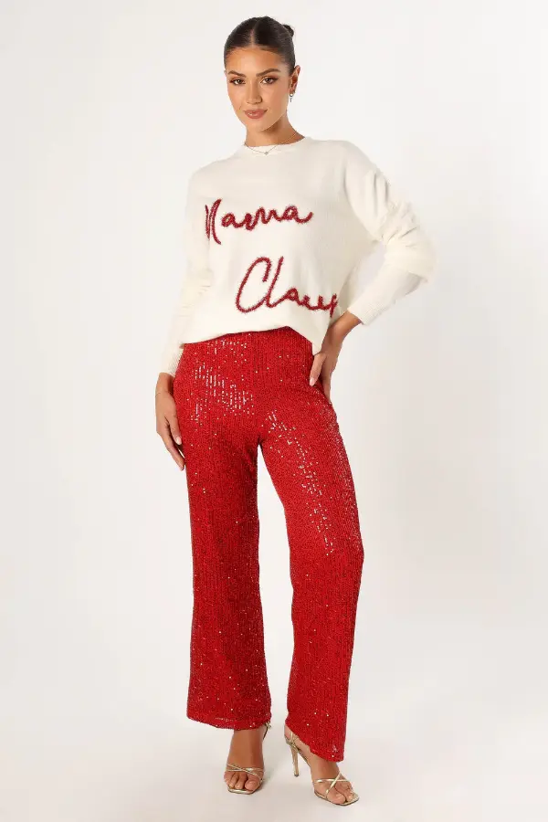Red Flare Pants Outfit