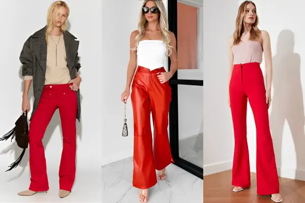 Red Flare Pants Outfit Ideas
