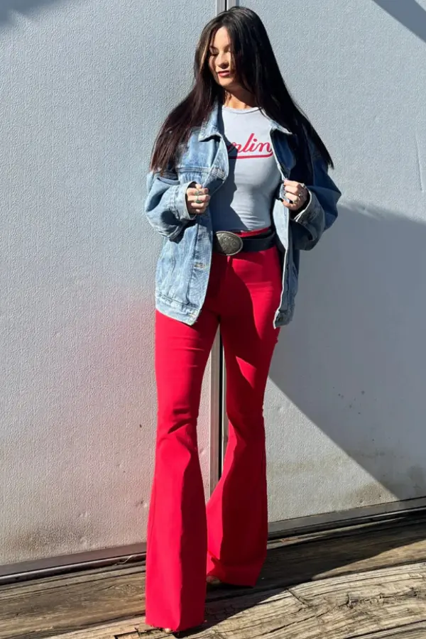 Red Flare Pants