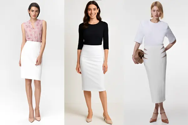 White Pencil Skirt Outfits