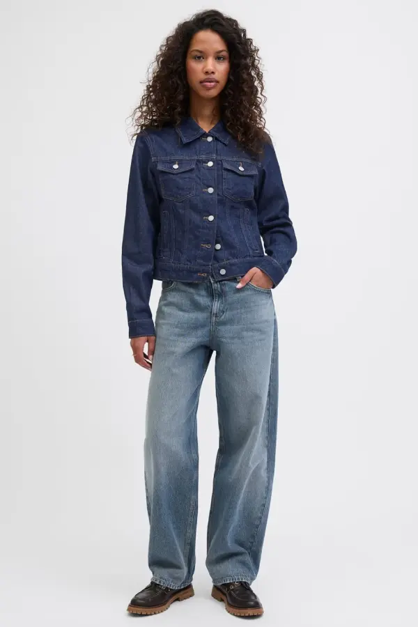 Dark Blue Denim Jacket Outfit