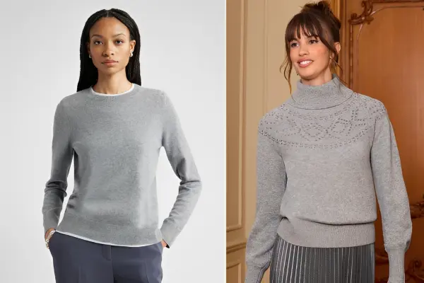Grey Cashmere Sweater Outfits