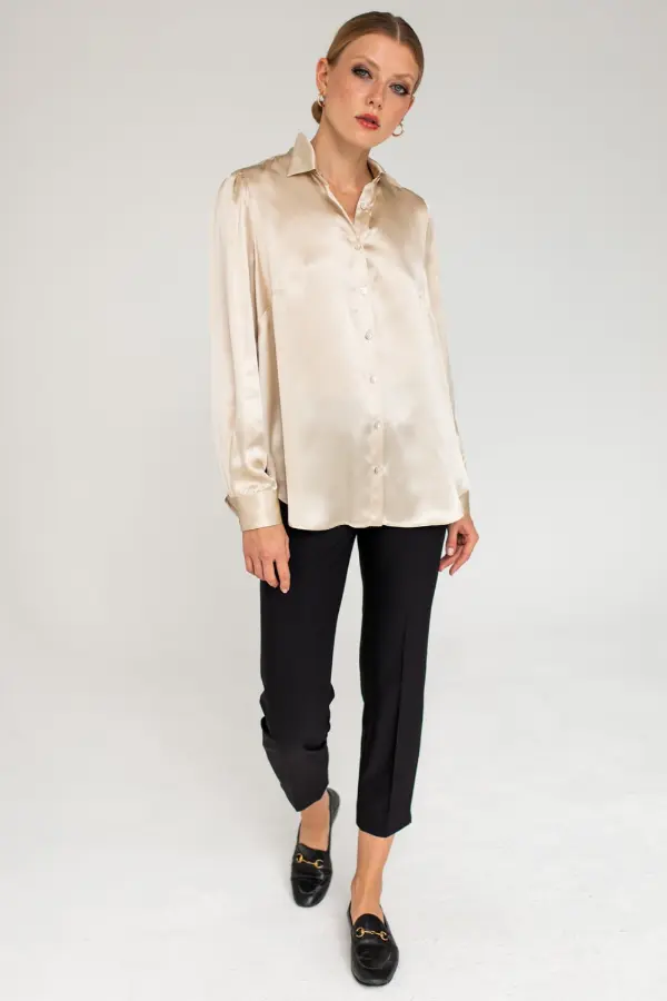 Satin Shirt Casual Outfit