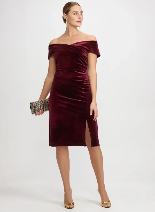 Burgundy Velvet Dress