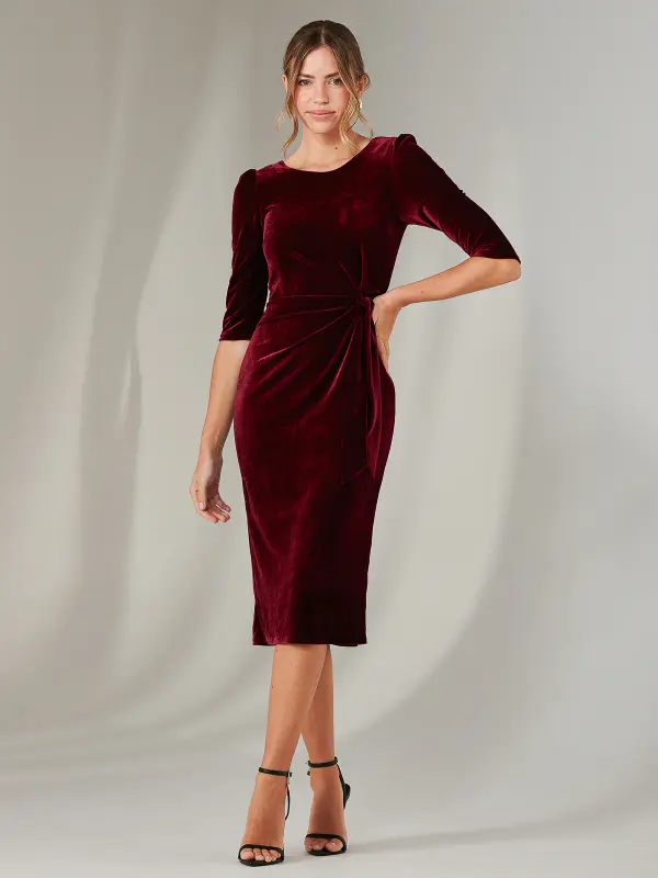 Burgundy Velvet Dress Outfit
