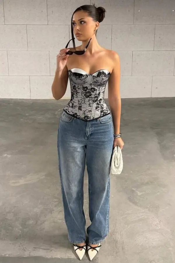 Corset and Jeans Outfit