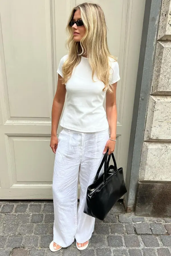 How to Style White Linen Pants