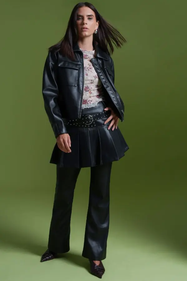 Mini Skirt With Pants