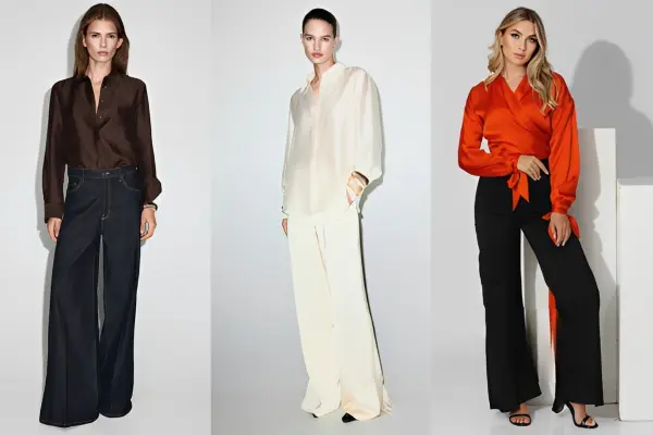 satin blouse & shirt outfit ideas