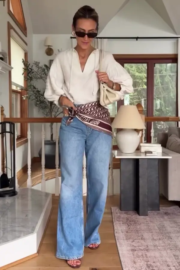 Scarf Around Waist With Jeans