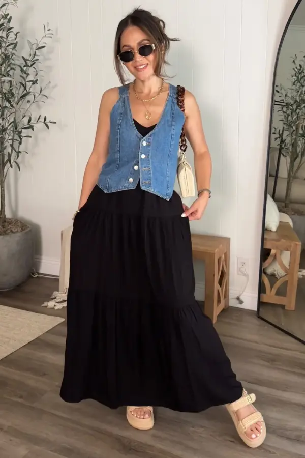 Vest Over Dress Outfit