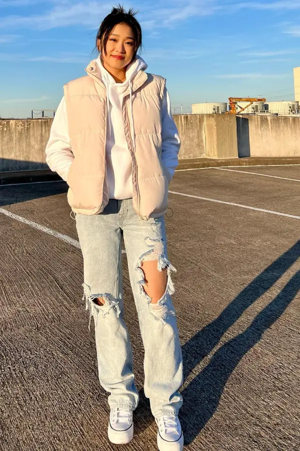 Vest Over Hoodie Outfit