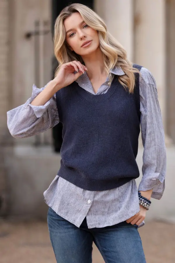 Vest Over Shirt Outfit