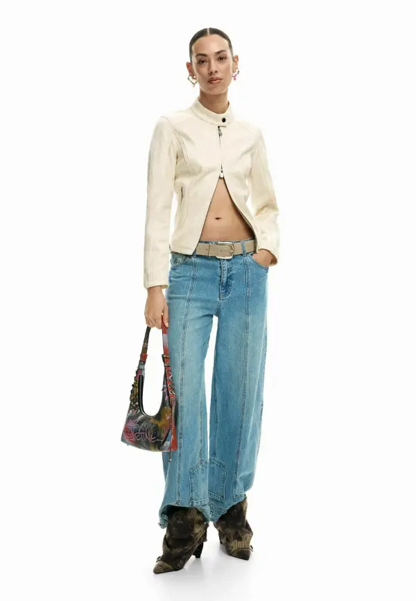 White Leather Jacket Outfit