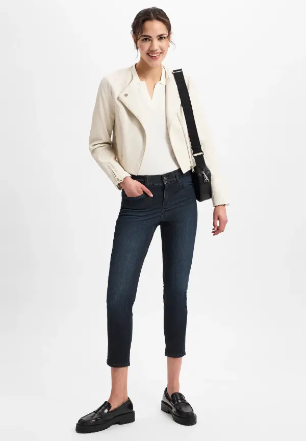 White Leather Jacket Outfit Women