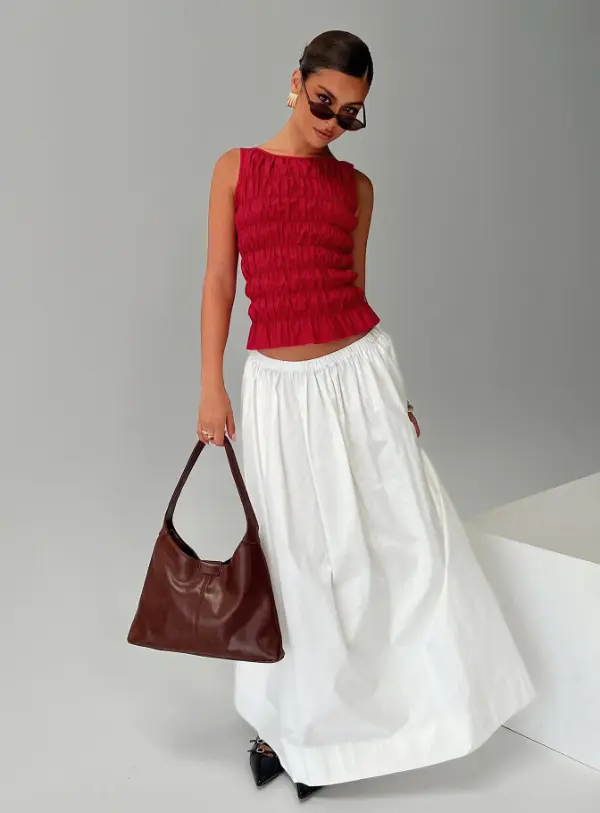 White Maxi Skirt Outfit