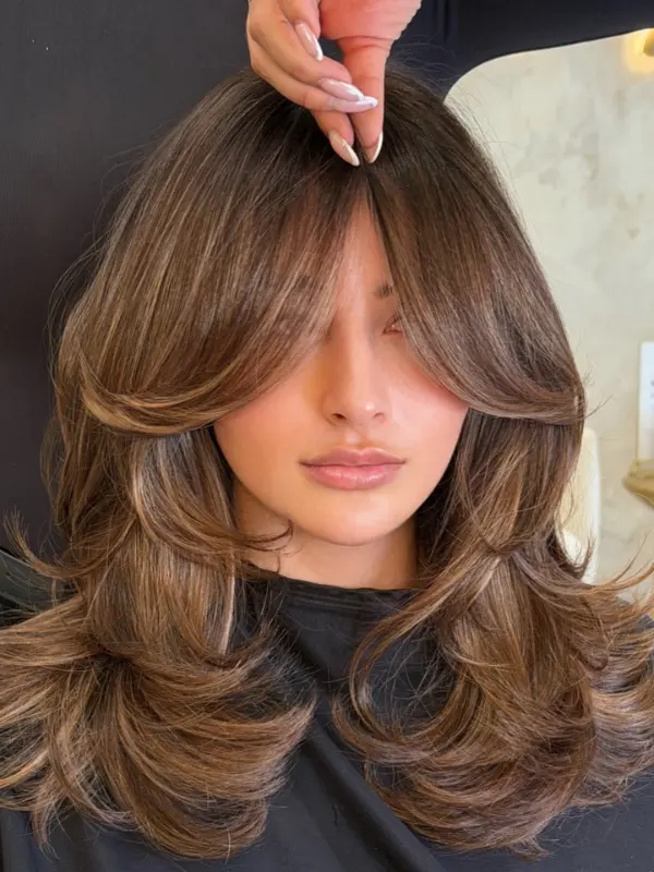 Butterfly Cut With Curtain Bangs